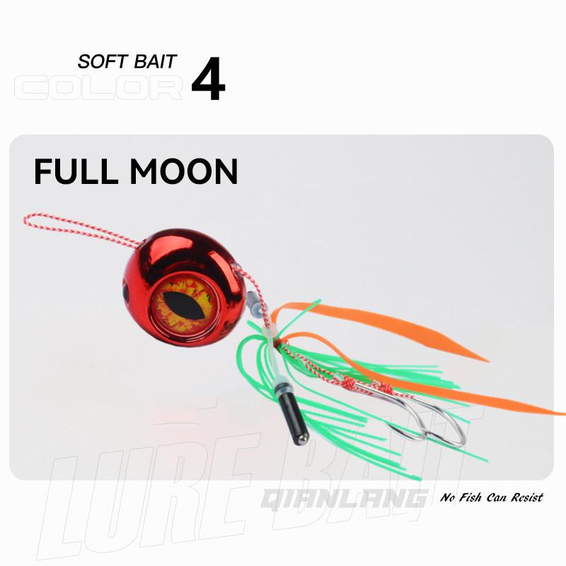 Engetsu Full Moon Iron Jig z silikonowym ogonem do slow jiggingu i trollingu - Idealny na dorsza i czarniaka