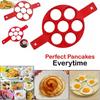 High-quality Red Silicone Egg Ring With Seven Holes For Perfectly Shaped Eggs And Pancakes
