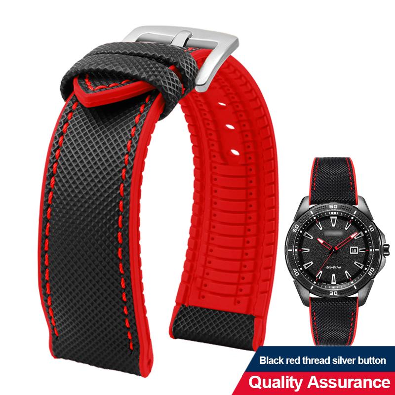 12 color high quality rubber Watchband 20 21 22 23mm 24mm for men and women watchstrap accessories Black red orange yellow Green