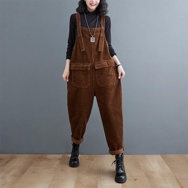 

Повседневные брюки комбинезон подтяжки старинные брюки осенние брюки спортивные штанины широкие вельветовые подтяжки универсальная мода большие размеры XXL