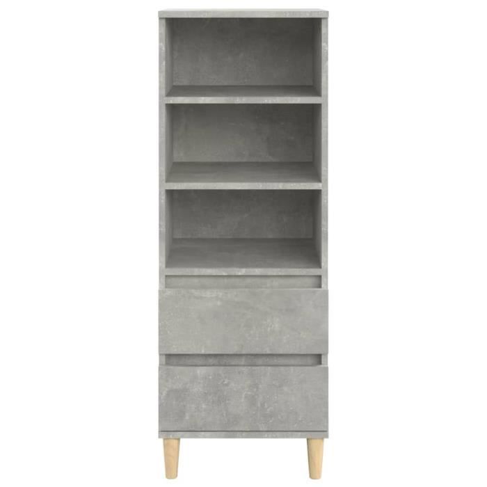 821240 vidaXL Highboard Concrete Grey 40x36x110 Cm Engineered Wood