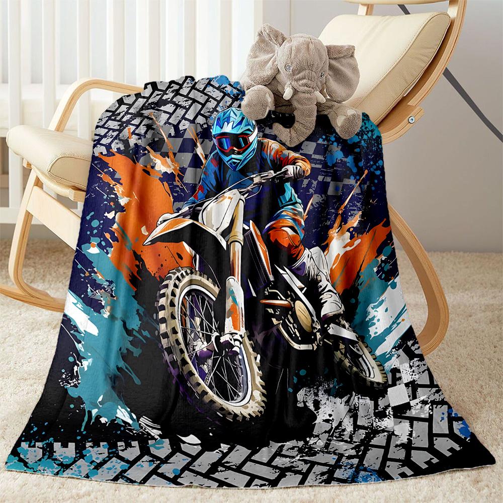 Motocross Adventure Sport Flanelldecke - Weich und geeignet für Sofas, Betten, Büros, Reisen, alle Jahreszeiten und das beste Geschenk für die Feiertage.