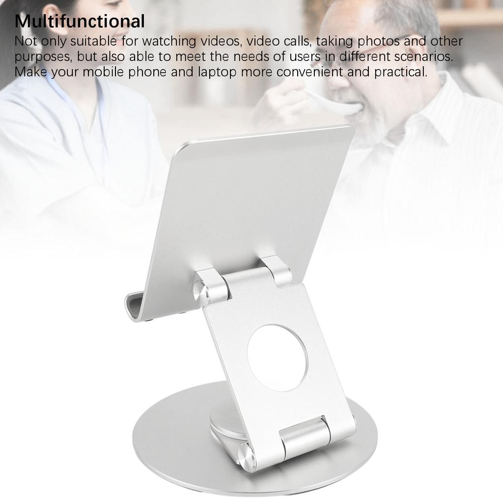 Stolní držák na mobilní telefon Nastavitelná výška úhel Velká kovová základna Stojan na čtení Stojan na tablet