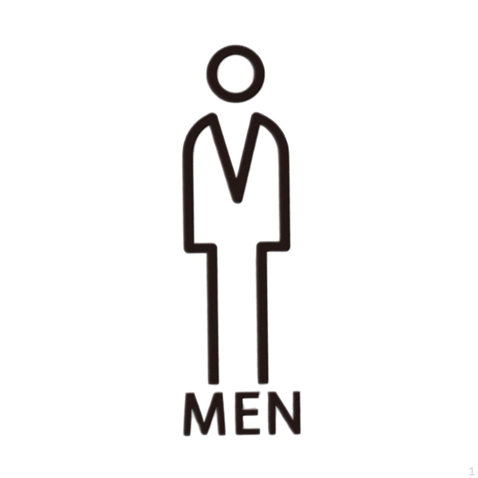 Acrylic Bathroom Door Accessories Restroom Washroom Toilet Symbol Signage Identification Sign for Men