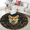 Glowing Fox,Round Area Rug,Carpet Rug for Living Room Bedroom Sofa Playroom Decor,Non-slip Floor Mat