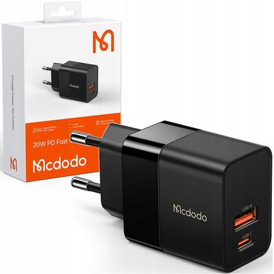 Mcdodo Phone Charger, Fast, Usb, Usb-C, 20W, For Iphone, Universal, Black