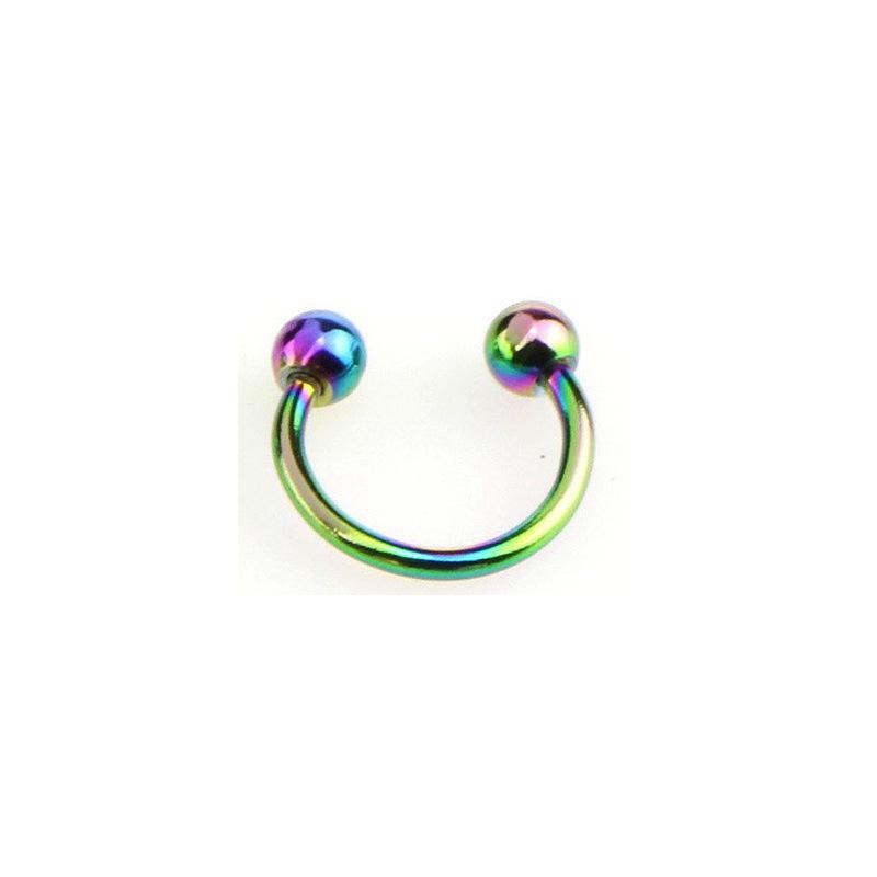 

Каблучка для носа у вигляді підкови з європейської та американської нержавіючої сталі з конусними кінцями 1.2x6x3x3mm