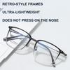 UltraLight Trendy Titanium Eyebrow Glasses Frame Retro Literary Eyeglasses Luxury Business Leisure Style High Quality Spectacles