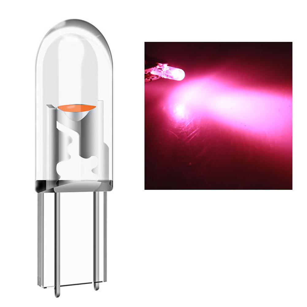 10Pcs Transparent T5 LED W3W COB Led Bulb Car Instrument Indicator Light Reading Lamp Auto Interior Dashboard Warming Lamp