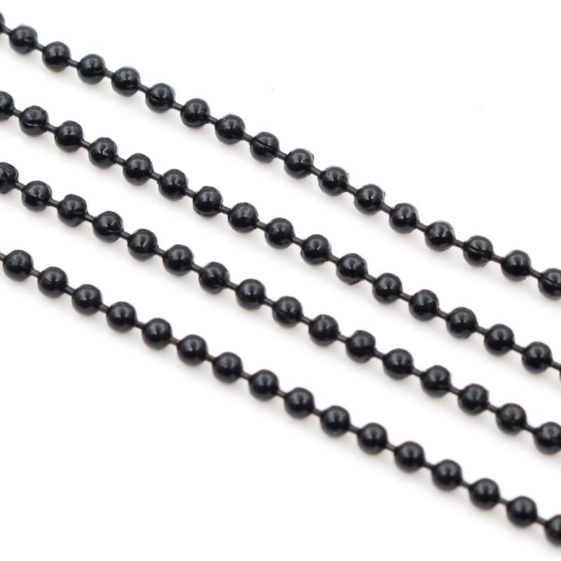 5 Meters/lot 1.5mm 2.0mm 2.4mm Gold Bronze Silver Plated  5 Colors Ball Beads Chain Necklace Beaded DIY Jewelry Findings