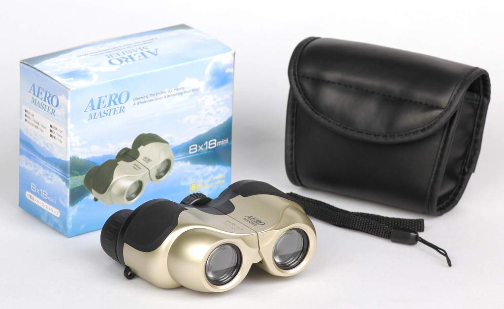 Kenko AERO MASTER 8x18 mini Porro Prism 8x 18mm Lightweight and 97613 Binoculars, Type, Magnification, Aperture, Compact, Gold,