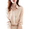 Women's Chiffon Long-Sleeve Satin Shirt - 2026 Spring Design, Hong Kong Style