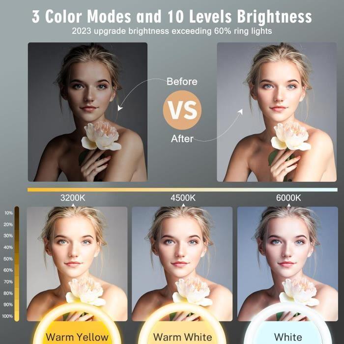 VEVICE 11.5 Ring Light Professionnel avec Trépied