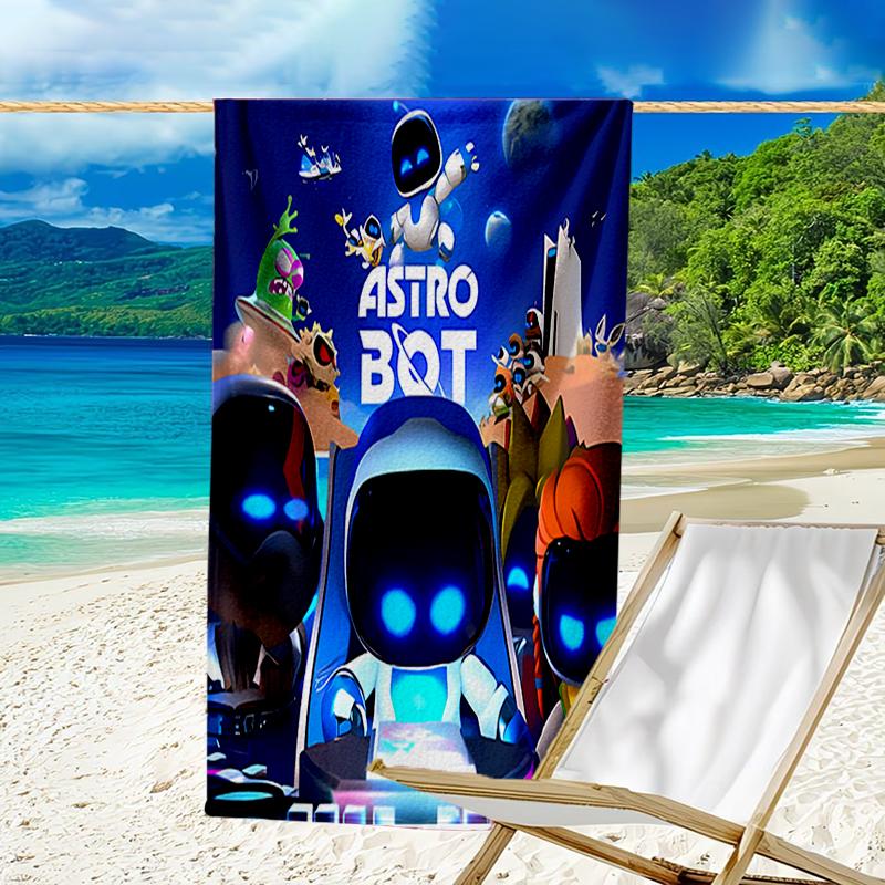 Beweis Strandtuch mit einem Astro Bot Muster - weich, saugfähig, schnelltrocknend, maschinenwaschbar - perfekt zum Schwimmen, Camping, Baden