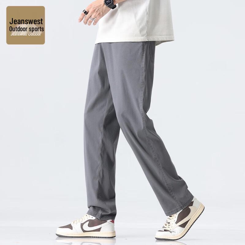 Jeanswest Men s Summer Ice Silk Straight Casual Trousers L
