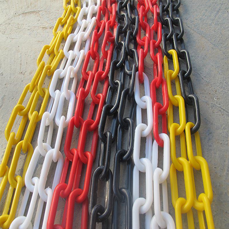 PE Traffic Safety Chain: Red/White/Yellow/Black Warning Chain for Cones, Posts, Barriers, or Clothes Drying Rack