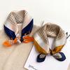 Color-blocked Silk Scarf Small Square Scarf for Women, Spring, Autumn, and Summer, Thin Genuine Silk Mulberry Silk Fashionable Decorative Neck Scarves