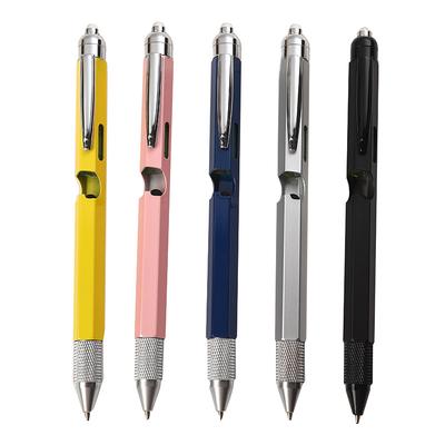 7in 1 Multi Tool Pen Metal Ballpoint Pen with Screwdriver Level Stylus for EDC Office Outdoor