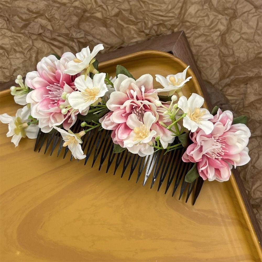 

Side Clip Flower Hair Comb Flower Wedding Bride Accessories Retro Flower Hairpin Girl style 10