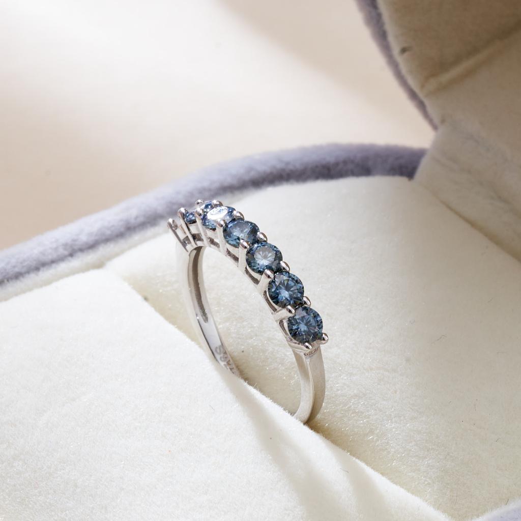 BIJOX STORY 3mm Gemstone Moissanite Ring for Women S925 Silver White Gold Stackable Wedding Band Diamond Matching Gift