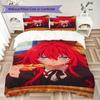 High School DxD Pattern Bedding Uilt Set Uilt Cover Pillowcase Home Decoration Birthday Gift (1 * Duvet Cover + 2 * Pillowcase  Without Core)