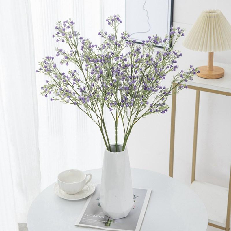 Purple Gypsophila Artificial Flowers For Wedding Home Decor DIY Bridal Bouquet Indoor Outdoor Christmas Craft Wreath Accessories