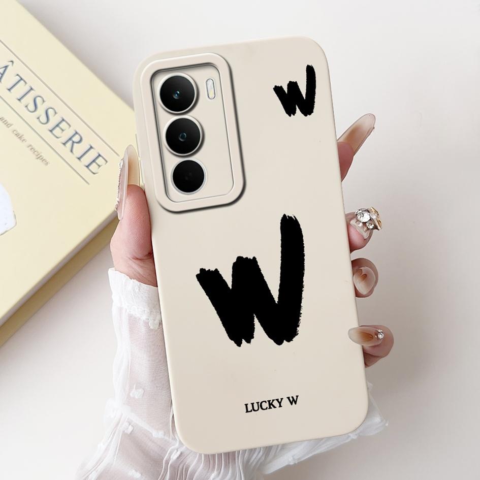 For Realme C71 2025 Case RMX5303 Cover Cute Lucky Initial Letters Soft Silicone Lens Protective Covers For RealmeC71 C 71 Bumper