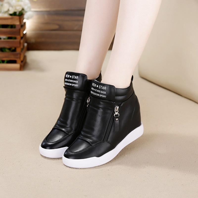 Women Platform Wedge Heel Ankle Boots Women Shoes With Increased Platform Sole Girl Casual Shoes
