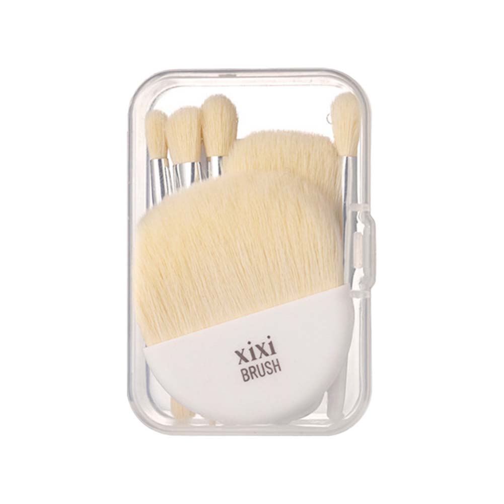 

6 шт. студенческих дорожных кистей для макияжа, портативная косметическая пудра, тональный крем, румяна, растушевка, консилер, набор кистей для макияжа