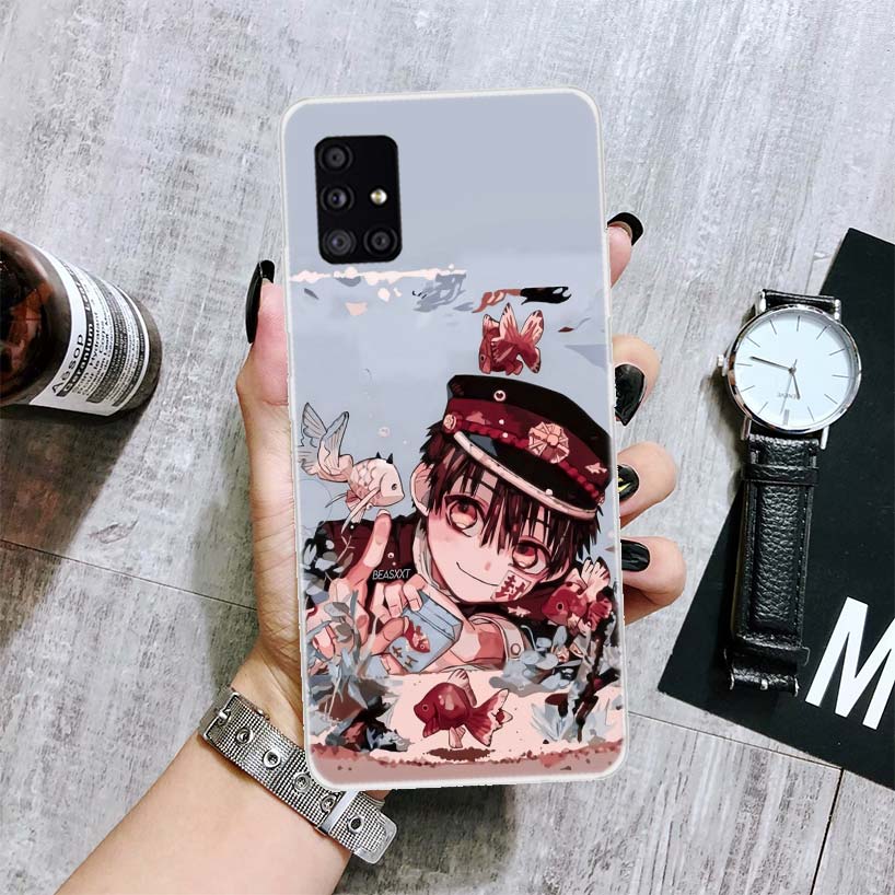 Capa de celular anime Hanako Kun com estampa de vaso sanitário para Samsung Galaxy A12 A22 A32 A42 A52 A72 A51 A71 5G A41 A31 A21 A02S M12 M21 M31 M30S