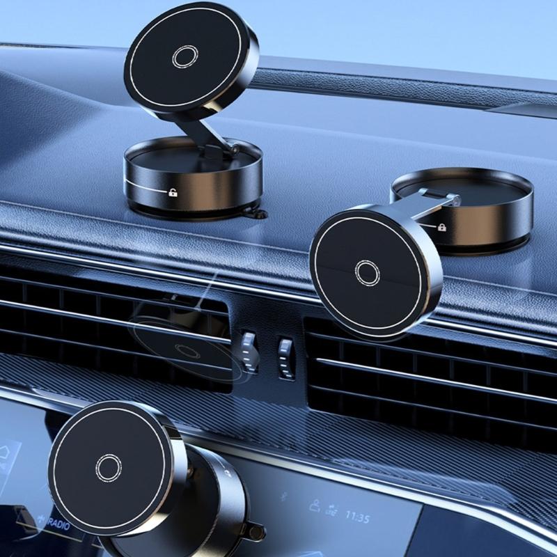 Portable Secure Magnetic Car Phone Bracket Holder with Vacuum Suction for Navigation Video Calls Safe Driving Experience