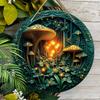 2D Flat Hanging Decorative Signs,interior Wall or Door Decoration,garden Dec,the Pattern Is Mushrooms and Forests,a Housewarming Gift for Friends