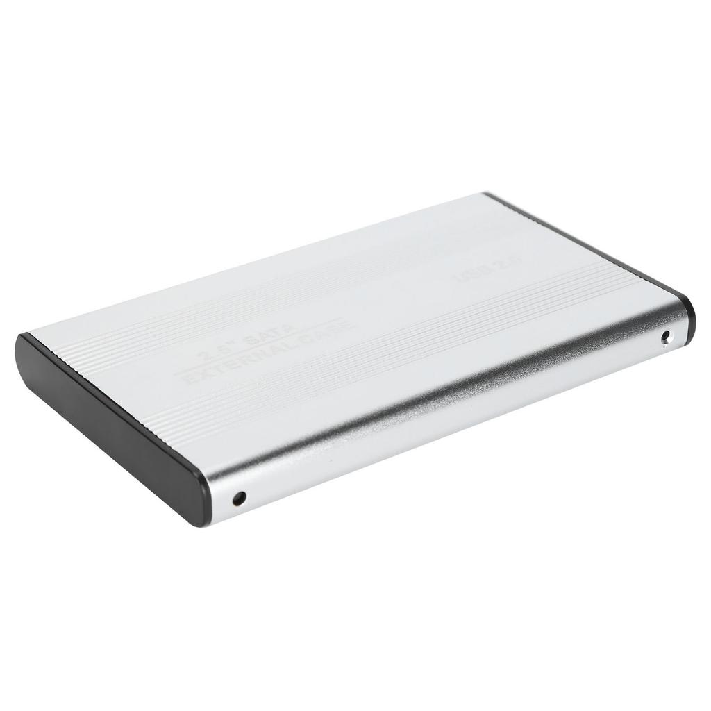 HDD Enclosure Plug Play 3TB USB2.0 SSD Hard Disk Box for OS X Laptops External Data Storage Argent  (Not Inclube Hard