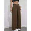 Women High Waisted Pleated Loose Pants Solid Color Casual Work Trousers