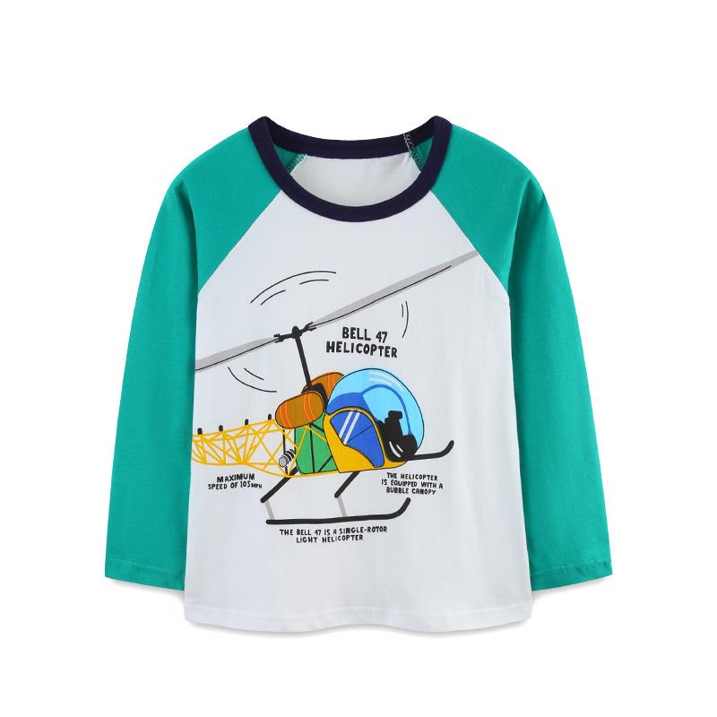 European Fashion Boys' Cartoon Block Long-Sleeve T-Shirt
