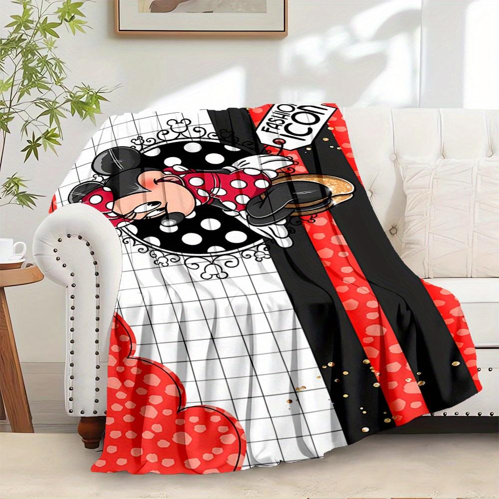 1pc Flannel Minnie Mouse Red Polka Dot Bedding Throw Blanket 75x90cm