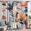 2Pcs Vintage Leaf Plants Flower Digital Printed Window Curtain Suitable For Living Room Bedroom Dining Room Home Decoration
