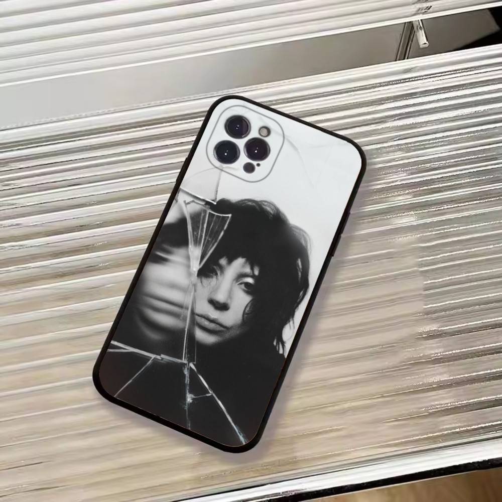 S-Singer L-Lady Gaga Phone Case For iPhone 17,16,15,14,13,12,11 Plus,Pro Max,XS,Soft Black Cover