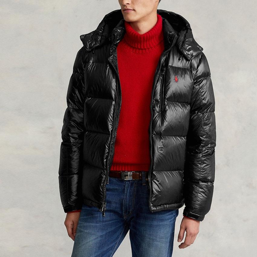 Polo Ralph Lauren Jednobarevná prošívaná bunda se stojáčkem, dlouhým rukávem a zapínáním na zip, pánská bunda, černá, MNPOOTW16020653-001