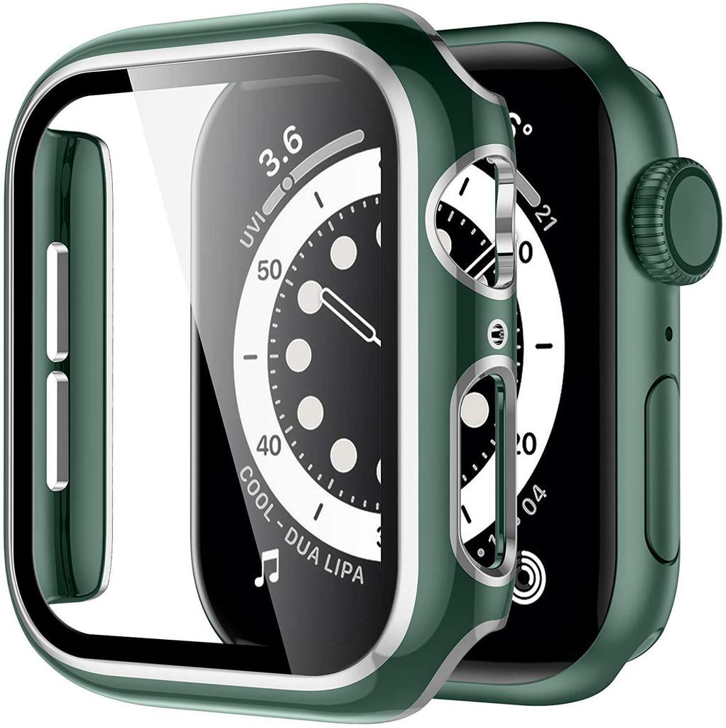 Coque de protection bicolore pour Apple Watch iWatch7 avec film en verre trempé