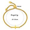 European & American Style Adjustable Titanium Steel Cross Bracelet for Women - Available in Three Colors, Laser Engraving Option