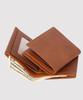Matt Saffiano Cowhide Men'S Combination Medium Wallet Brown+Light Brown