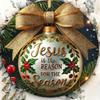 Vintage Jesus Religious Metal Tin Sign 8x8 Inch Round Wall Decor For Christmas Pre Drilled Holes