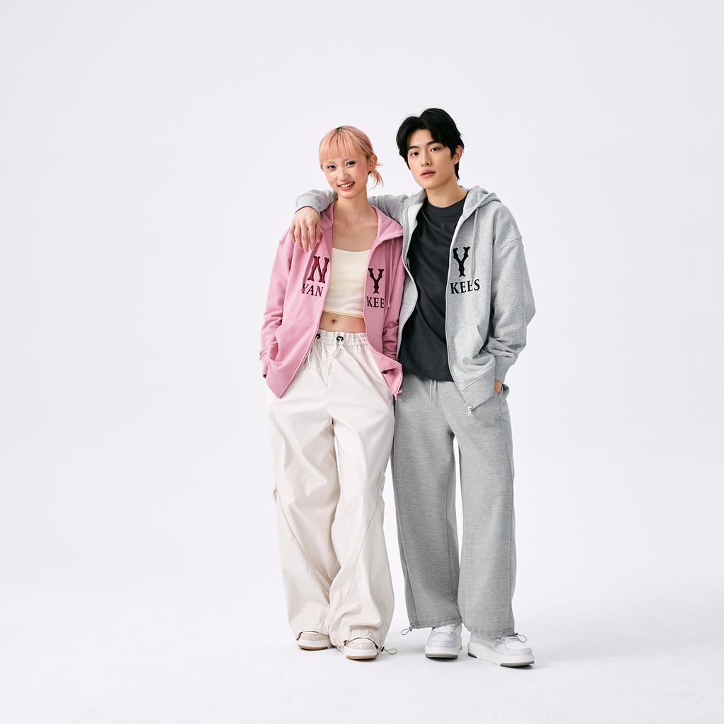 New MLB New York Yankees Anti Slip Wear Resistant Low Top Skateboard Shoes Unisex Gray 3ASXS015N-50GRS