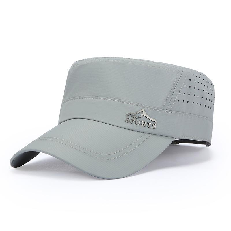 Men'S And Women'S Outdoor Jungle Adventure Solid Color Simple Military Hat Quick-Drying Hat Mountaineering Breathable Flat Top Hat Mountain Logo Hat