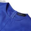 ZANZEA Women Casual Round Neck Summer 3/4 Sleeve Elegant Dress