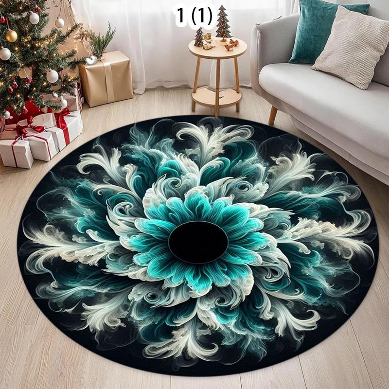 

Red Vintage Style Round Rug Antique Look Teppich Round Area Rug Turkish Distressed Large Rug for Living Room Rugs Decoration 80cm