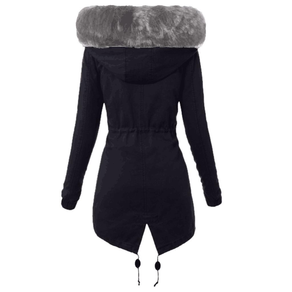 European Size Women's Mid-length Hooded Cotton Parka Coat - Winter Warmth