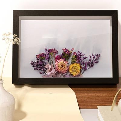Porta-retratos 3D Madeira DIY Moldura Caixa Sombra Estojo de Exibição de Flores Secas para Flores Ingressos Decoração Porta-retratos Moldura Profunda Preenchível