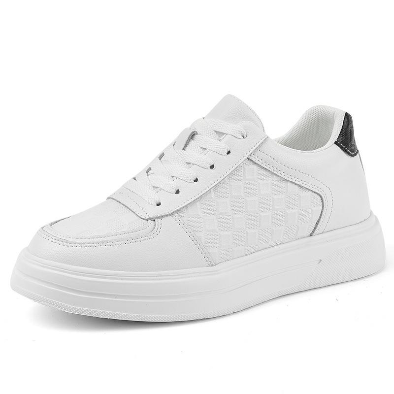 Men's Autumn Breathable Hidden Height Increasing Embossed Sneakers with Thick Soles